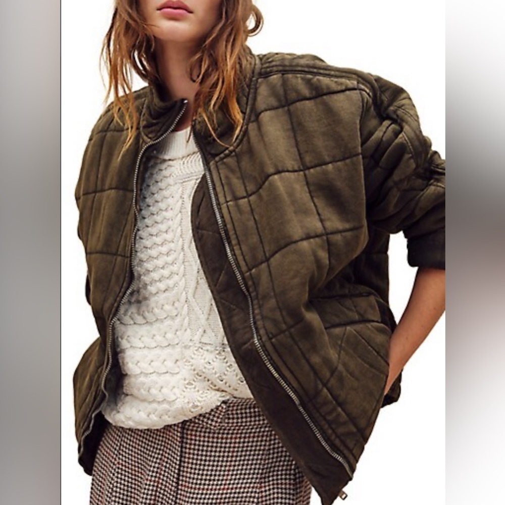 Free People Dolman Quilted Knit Jacket